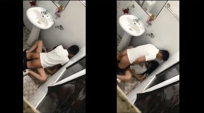 Em gái say xỉn và thằng bồ trong phòng tắm nhà hàng